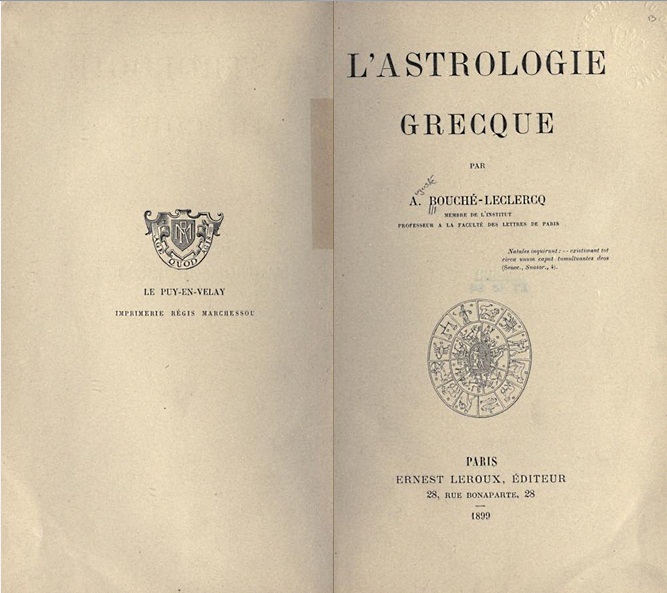 la copertina del libro L'astrolgie Grecque di Auguste Bouche' Leclercq