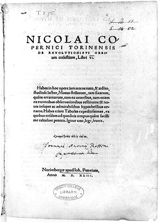 una pagina del De Revolutionibus di Nicolo Copernico stampato nel 1543