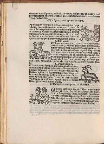 una pagina del Decem Continens Tractatus De Astronomia impresso ad Augusta nel 1491