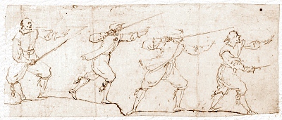 spadaccini di Stefano Della Bella (Firenze 1610 - 1664)