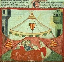  La nascita di Federico II il 26 Dicembre 1194  - dalla Cronica figurata di Giovanni Villani