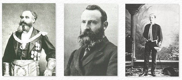 i tre fondatori della Golden Dawn - da sinistra William Woodman,Wynn Wescott e Samuel MacGregor Mathers -