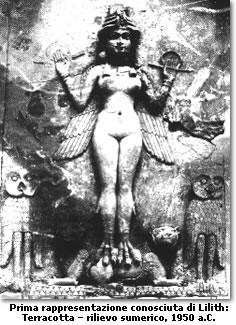 Lilith rappresentata in una tavoletta rinvenuta ad Ur e conservata nella Stanza 56 del British Museum di Londra
