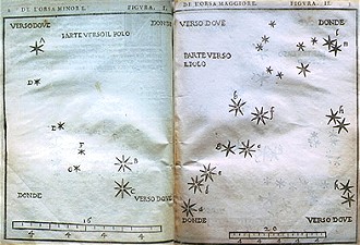 Alessandro Piccolomini - una pagina del catalogo De le stelle fisse, Venezia 1570