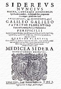 Il Sidereus Nuncius di Galileo pubblicato a Venezia nel 1610