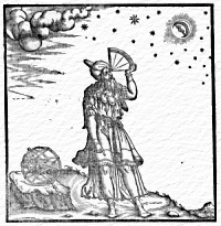 raffigurazione di Claudio Tolomeo intento alle misurazioni celesti